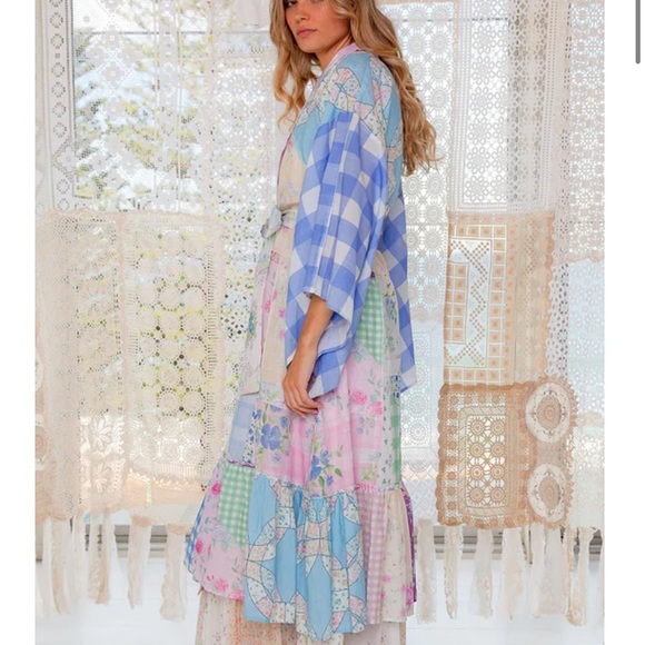 FILLYBOO QUILTED PATCHWORK LOLLIPOP ROBE HAND MADE SIGNATURE HAND PAINTED MOTIFS - Picture 5 of 15